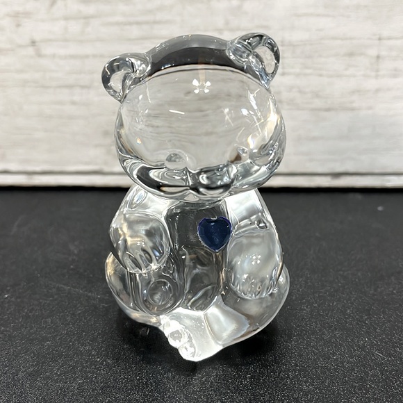 Fenton Other - Vintage Fenton Glass Teddy Bear Figurine with Blue Heart